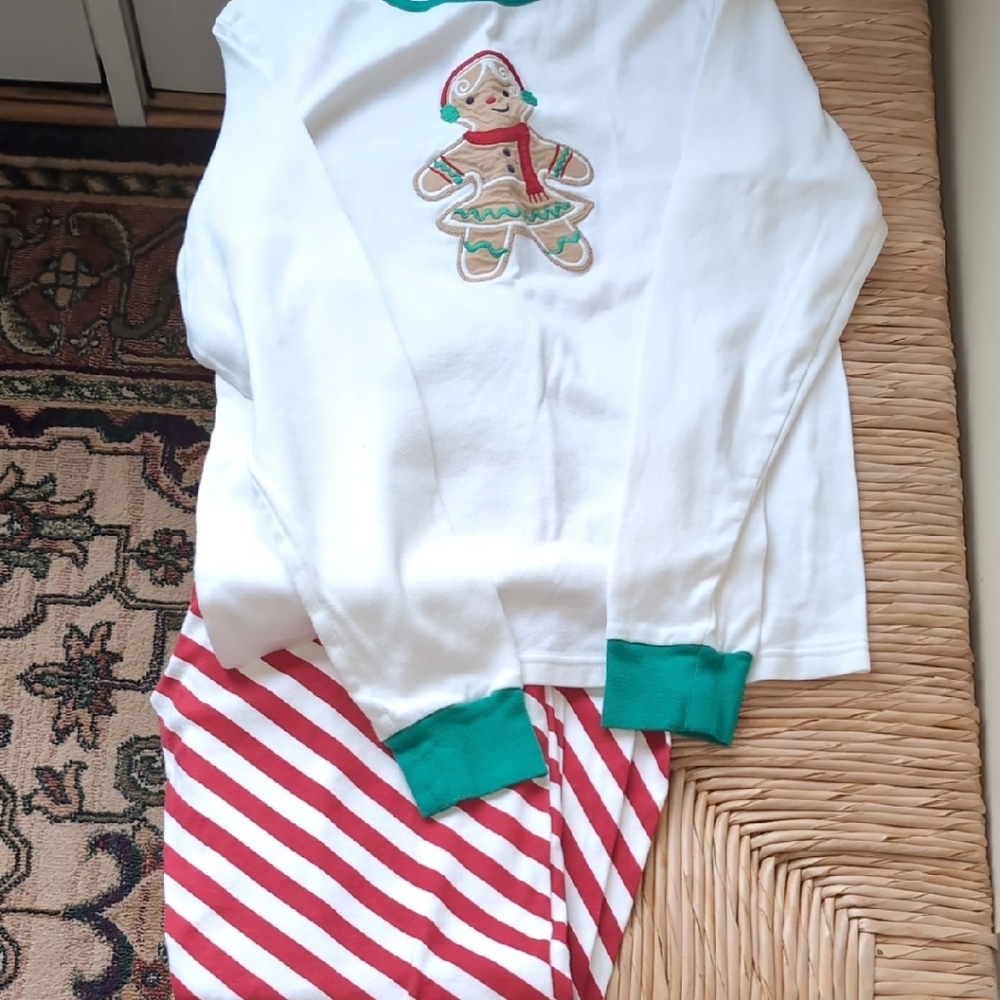 Gymboree White and Red Gingerbread Pajamas